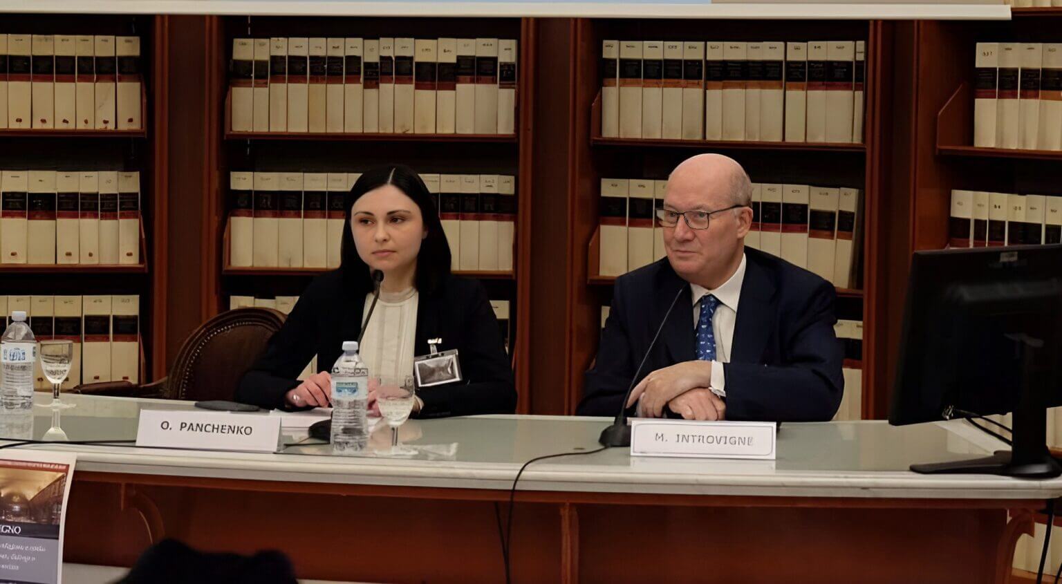 Olga Panchenko with a report at an international government conference. Rome 2017
